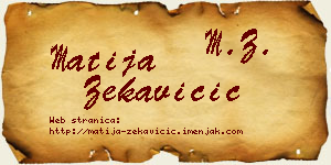 Matija Zekavičić vizit kartica